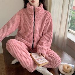 Women's Sleepwear Women Winter Plus Size Long Sleeve Pajamas Set Casual Home Clothing Female Nightwear Outside Wear Pijama Feminino 5XL