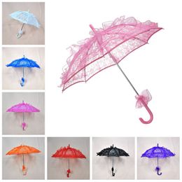 Bridal Lace Umbrella Elegant Wedding Parasol Lace Craft Umbrella 56*58cm For Show Party Decoration Photo Props Umbrellas