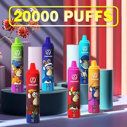 TORNADO 20k Puffs 20000 UZY Disposable Vape Pen Set Mesh Coil 12 Flavors 850mAh Rechargeable Battery Pre charged 28ml Box Pod VS 15k