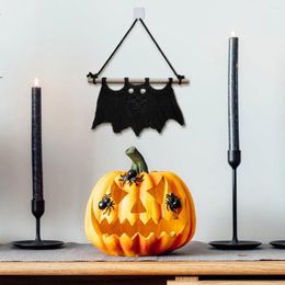 Decorative Figurines Halloween Bat Handwoven Black Ornament Decoration Pendant Wall Hanging Decorations For Christmas Wreaths