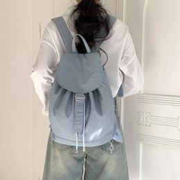 School Bags High Capacity Women's Nylon Drawstring Backpacks 2024 Spring Y2K Korean Fashion Backpack Lady Bag Travel Back Packs