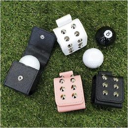 Golf Bags Pu Leather Ball Bag Rivets Mini Pouch Storage Pocket Protective Er Waist Sport Accessories 240415 Drop Delivery Sports Outdo Dhuhj