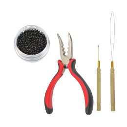 Pliers Hair Extensions Tools Kit 1000Pcs micro rings beads +1Pc Pulling Hook Needle +1Pc 3Hole Itip Hair Pliers