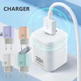 Chargers 30W Fast Charging Adapter Dual Port Gallium Nitride Wall Charger High Power Charging Brick For For Mobile Phones And Laptops