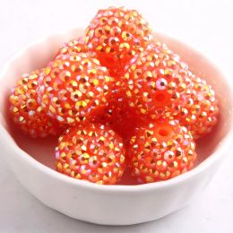 Beads Kwoi Vita Orange Ab 20mm 100pcs Chunky Resin Rhinestone Beads Ball for Kids Girls Jewellery Making