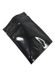 100PcsLot Glossy Black Aluminum Foil Resealable Zipper Food Storage Packing Bags Foil Mylar Zipper Lock Coffee Tea Powder Pouch M1636307