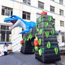 wholesale This Product with Video Free Shipping Customized Inflatable Dragon Arch With Strip For Advertising Decoration