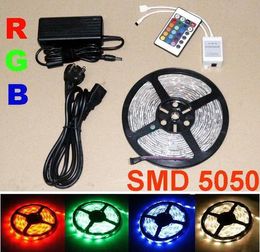 15m Multi-Color 5050 SMD RGB LED Strip Light 5m 150LED Waterproof 30leds/m IR Remote Power supply LL