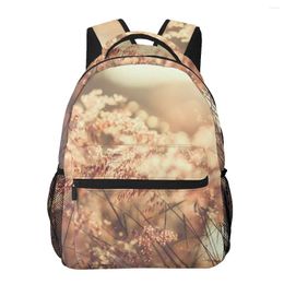 Backpack Female Vintage Flowers Grass Blurred Women College School Bagpack Travel Shoulder Bags For Teenage Girls