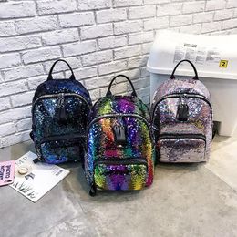 Backpack Sequin Bag Cool Wild Fashion Colour Sequins Leisure Travel Outdoor Sports