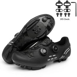 Man Speed Route Cycling Sneakers MTB Flat Shoes with Clits Women Road Dirt Bike Footwear Biking Calas Racing Bicycle Spd Cleats 240417