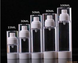 15ml 30ml 50ml 80ml 100ml Plastic Airless Lotion Emulsion Pump Spray Bottle Vacuum Women Cosmetic Container Pot243603336