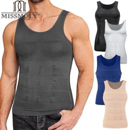 Mens Body Shaper Waist Trainer Compression Vest Abdomen Shapewear Tummy Control Slimming Sheath Workout Shapers tank tops 240412