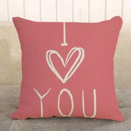 Pillow I Love Case Valentine's Day Red Heart Print For Holiday Decoration Flax Modern Zipper Options Sofa