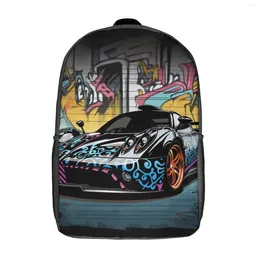 Backpack Speed Sports Car Graffiti Cartoon Kawaii Backpacks Male Travel Pattern High School Bags Custom Rucksack