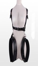 w1030 Leather Easy Access Adjustable Ankles Wrists Restraint Hands Sling Spreader Fetish Extreme Open Legs Belts Sex Product3465607