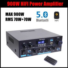 Amplifier Woopker AK55 900W Home Power Amplifier 2.0 Channel Bluetooth 5.0 Hifi Digital Stereo Sound Amplifier 2.0 450W+450W Subwoofer