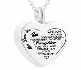 Whenever You Feel Overwhelmed Remenber Whose Daughter You Are Stainless Steel Necklace Urn for Ashes for Women Mom2165272