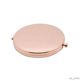 Mirrors Luxury Metal Makeup Mirror Portable Mini Round Folded Compact Mirrors Rose Gold Silver Pocket Mirror Making Up Mirror Women Gift