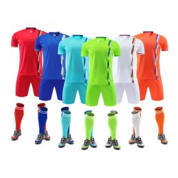 Sweaters Adult Kids Football Jerseys Sets Boys Girls Short Sleeve Soccer Clothes Children Futbol Uniforms Men Soccer Tracksuit Suits