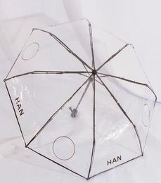 Designer Transparent Umbrellas Female Letter Pattern Folding Fullautomatic Umbrella5478588