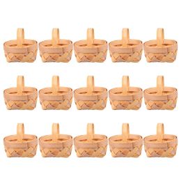 Baskets 15 Pcs Hand Woven Basket Sundries Storage Snack Containers Toddlers Happy Candy Handmade Case Wood Wedding Baby