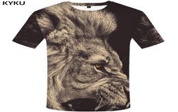 KYKU Lion T shirt Animal Plus Size Design Clothes Tshirt Tshirt Clothing Men Mens Hip hop High Quality Homme3921167