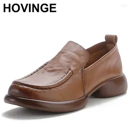 Casual Shoes High Quality Full Real Leather Comfortable Woman Low Heels 2024 Chinese Style Soft Sole Elegant Fashion