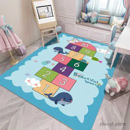 Carpets Childrens Room Hopscotch Carpet for Living Room Home Decor Childrens Education Non-slip Crawling Area Rugs Boy Girl Play Mat