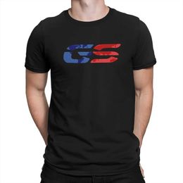 Men's T-Shirts GS Blue Red T Shirt Grunge Men Tees Summer Clothing Polyester Crewneck TShirt T240425