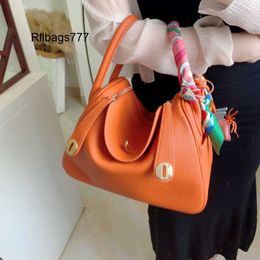 Luxury Bag Lind L 2024 New Head Layer Cowhide Litchi Pattern Lindi Bag Doctor Bag Togo Womens Bag Single Shoulder Crossbody Handheld Medicine Bag