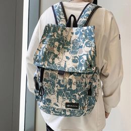 Backpack Harajuku Girl Male School Bag Nylon Female Graffiti Print Men Women Book Boy Ladies Fashion Laptop Student