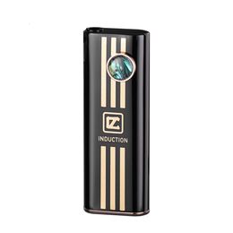 Creative Touch Inductive Switch Metal Jet Flame Torch Lighter Refillable Butane Without Gas Cigarette Lighter