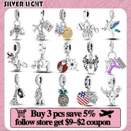 Loose Gemstones 925 Sterling Silver Charms Fits Original Bracelet Zircon For Women DIY Gifts