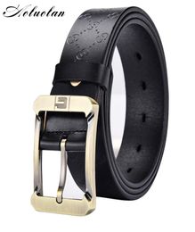 Aoluolan Brand Belt Genuine Leather Designer Luxury High Quality pin Buckle Mens Belts For Luxury Jeans Cow Strap9950359
