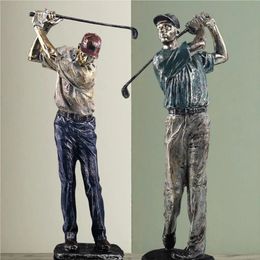 Golf Figure Statue Resin Vintage Golfer Figurines Home Office Living Room Decoration Sport Objects Crafts Ornaments Home Decor 240416