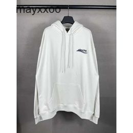 Tape Sleeved Loose Version Casual Paper Sweater Balenciigss High Letter Hooded Unisex Paris Hoodies b Printing Family Adhesive Hoodie Long Q8QN