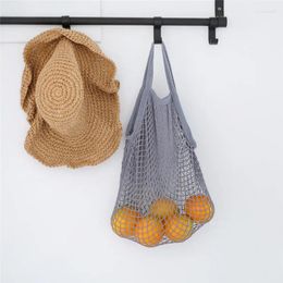 Storage Bags Portable Net Bag Shopping Mesh For Fruit Vegetable Washable Eco-Friendly Handbag Cotton Foldable