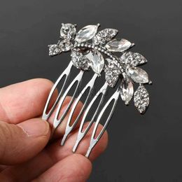 Wedding Hair Jewelry Crystal Leaves Hair Pins Clips Combs for Women Bride Hair Jewelry Wedding Hair Accessories Rhinestone Party Hairpin Headpiece d240425