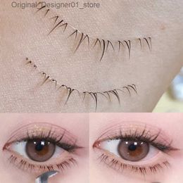 False Eyelashes 5 pairs of natural lower eyelash makeup soft handmade transparent thin band lower false eyelash strips DIY eyelash extension beauty tool Q240425