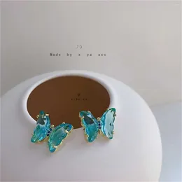 Stud Earrings Fashion Cute Crystal Butterfly For Women Temperament Zircon Enamel Animal Earring Jewellery Piercing Gifts Brincos