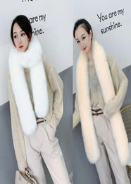 Show style super long scarf winter fox fur warm shawl Plush Neck women039s collar7895072