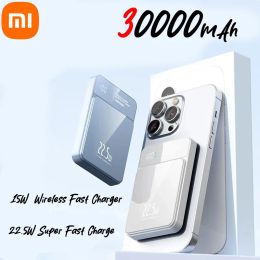 Bank Xiaomi Power Bank 30000 MAh Wireless Magnetic Power Bank Magsafe Super Fast Charging Suitable For IPhone Xiaomi Samsung Huawei