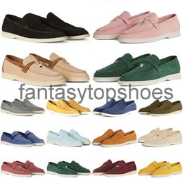 Loro Piano LP LorosPianasl casual men women shoes Summer Charms Walk Suede Moccasins designer sneakers Leather Loafers pink loafer mens outdoor sports trainers