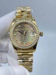 Wristwatches 31mmWaterproof Function Watch For Women - Toothed Bezel With Diamond Scale