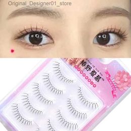 False Eyelashes 3/5 pairs of Korean fake eyelash girl group reusable 3D ultra fine transparent fake eyelashes U-shaped natural eyelash extension Q240425