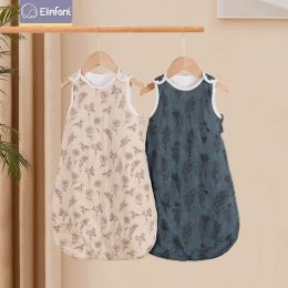 Bags Elinfant Sleeveless Soft Newborn Baby Sleeping Bag Bamboo Cotton Warm Wearable Blanket Winter Print Vest Sleep Sack