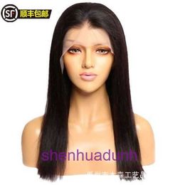 100% Human Hair Full Lace Wigs Front lace human hair wig full set 13X4 straight long front