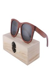 Polarised Sunglasses Women Men Layered Skateboard Wooden Frame Square Style Glasses for Ladies Eyewear with bamboo Box9158201