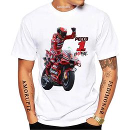 Men's T-Shirts 1# Francesco Pecco Bagnaia 63 GP 2023 New Riding T-Shirt Hip Hop Boy Rider Casual T shirt Man Motorcycle Sport Racing White Ts T240425